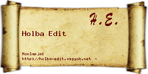 Holba Edit névjegykártya